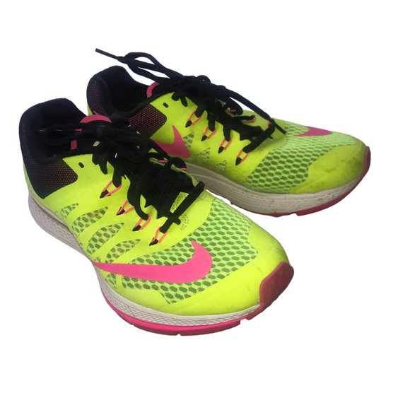 NIKE ZOOM ELITE 7 Tennis Shoes Athletic Running - Neon Yellow / Pink Women's 7 - Picture 8 of 10